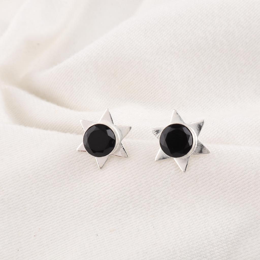 Серьги из цельного серебра 925 пробы с черным ониксом, серьги из драгоценных камней ручной работы на День памяти