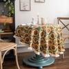 American Tablecloth Jacquard Sunflower Table Cloth Round Tablecloth Suitable for Holiday Dining Rooms, Living Rooms, Family Gatherings