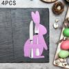 4 Pieces Easter Bunny Felt Cutlery Holders Silverware Holder Bags Pouch Gifts Table Decoration