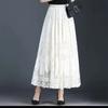 Lace Large Flower Umbrella Skirt for Spring and Summer, High Waist, Slimming and Big Swing, A-line Mesh Skirt, Mid Length Skirt, Women's Skirt