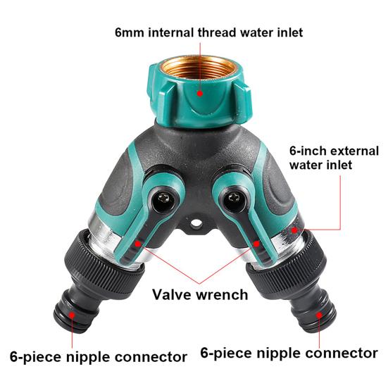 Garden Hose Splitter Water Hose Y Splitter Heavy Duty 2 Way Splitter with Long Handle Shut Off Valves 46085 Inch