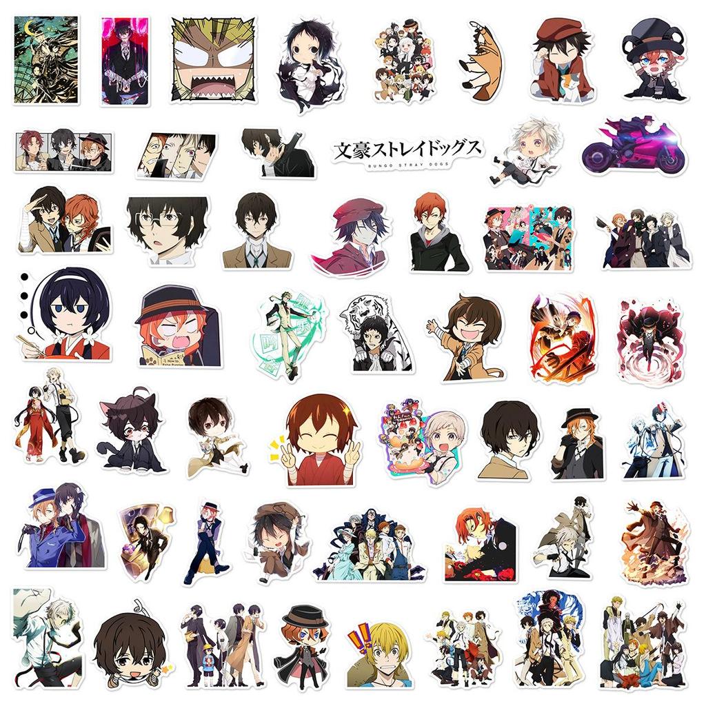 Bungo 100pcspack Stray Dogs Anime Stickers Diy Decals Sticker For Notebook Luggage Skateboard Phone Toy