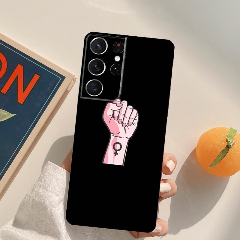 Feminist Fist Symbol Phone Case For Samsung Galaxy S25 S26 Ultra S20 S21 S22 S23 S24 Plus S10 S25 FE Back Cover