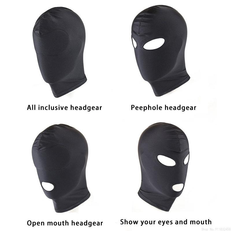 Fetish Slave BDSM Bondage Restraints Sex Mask Mouth Eye Open Head Harness Elasticity Blindfold for Couple New Exotic Accessories2