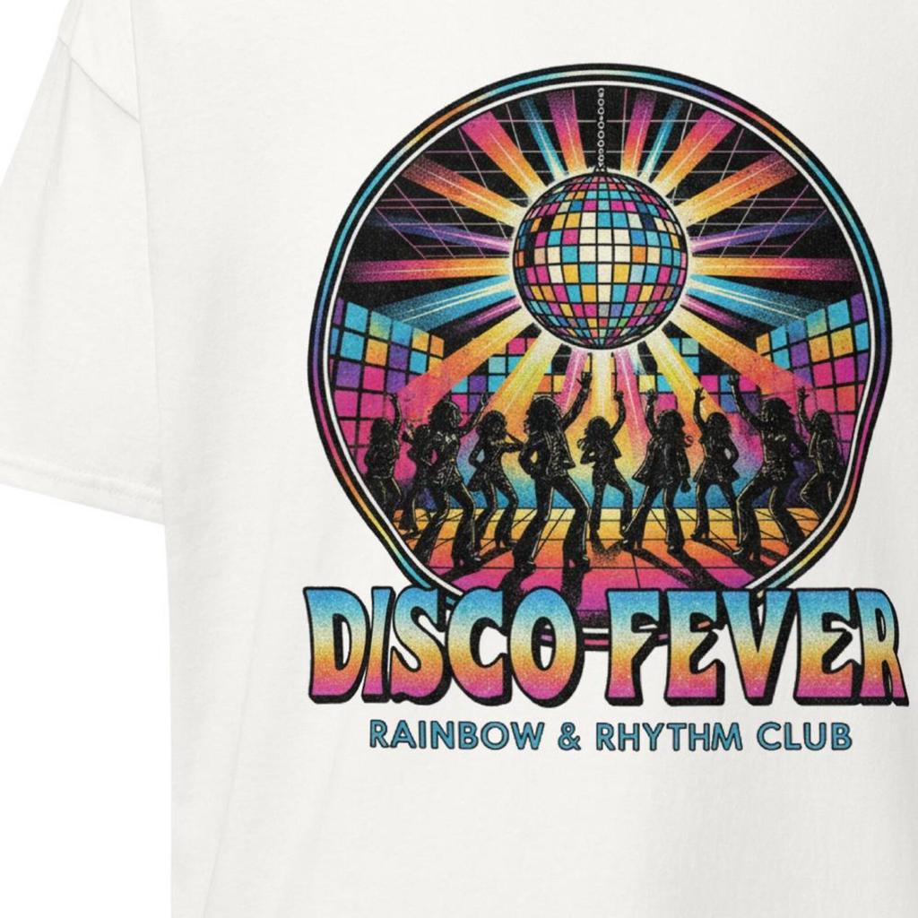 Disco Fever Groovy 70s Retro Party Tee Shirt (Iconic Disco Ball & Dancers) Vintage Music Lover Dance Club Vibes