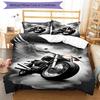 3pcs Motorcycle Bedding Set Duvet Cover Closure Includes 1 Duvet Cover & 2 Pillowcases, Soft and Comfortable for All Seasons.