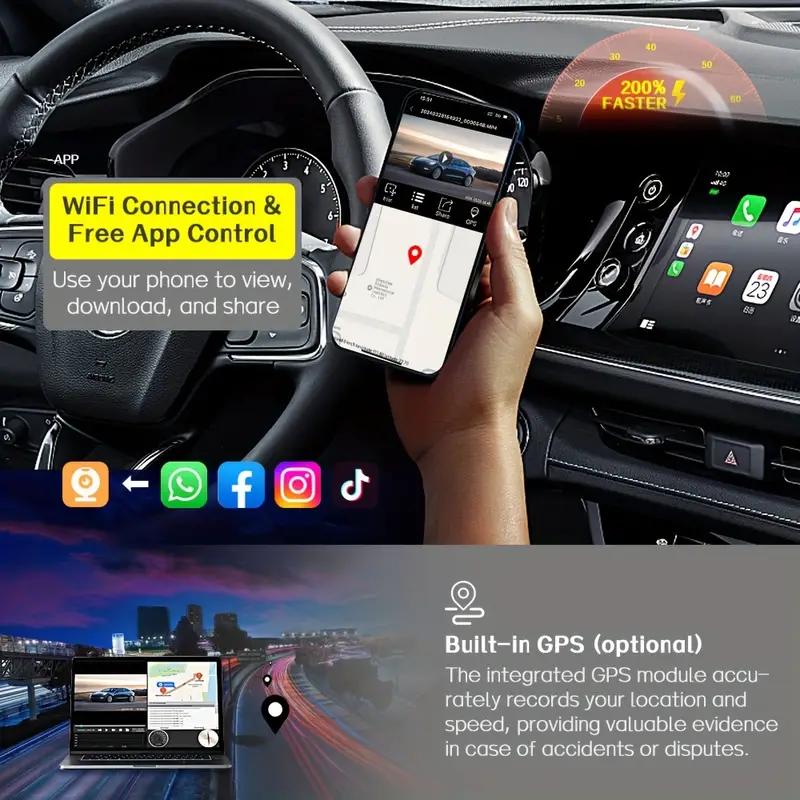 4 канала видеорегистратор HD 1080P автомобильный видеорегистратор WiFi 4 камеры автомобильный видеорегистратор ночное видение монитор парковки циклическая запись