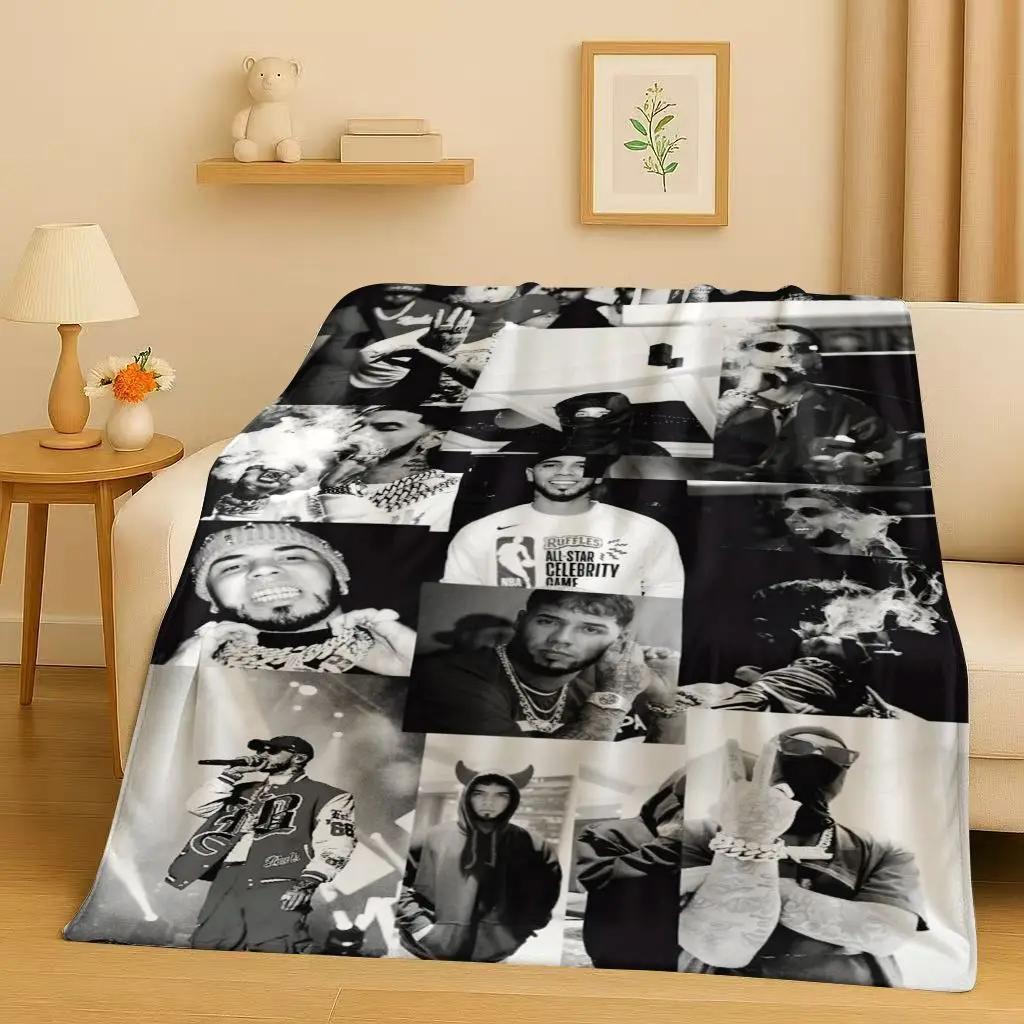 New Anuel AA Real Hasta La Muerte Rapper Flannel Blanket,Ultra Soft Warm Plush Throw for Home Bedroom Bed Sofa Cover Kids Picnic