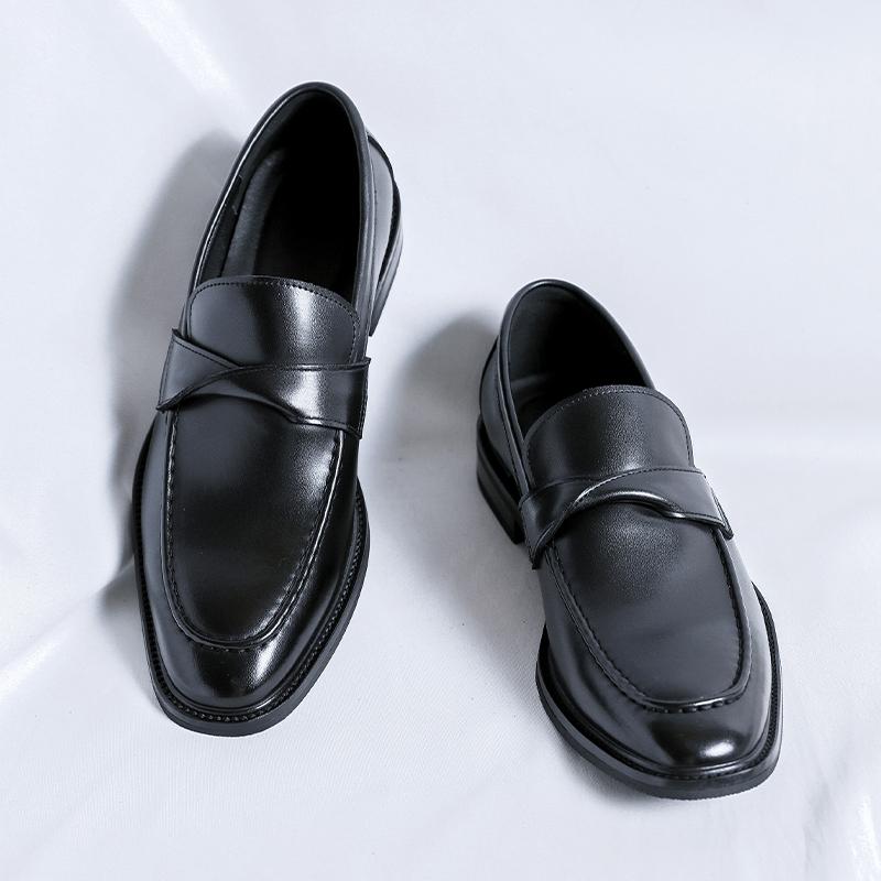 Мужская повседневная кожаная обувь Классические элегантные мужские мокасины Мокасины Дышащие туфли на плоской подошве Универсальные деловые мужские туфли для вождения