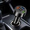 Автомобильные зарядные устройства с цифровым дисплеем, 5 портов, для смартфонов, планшетов. Вход 12-24 В, выход 5 В 3,1 А. Конструкция из ABS-пластика и алюминия.