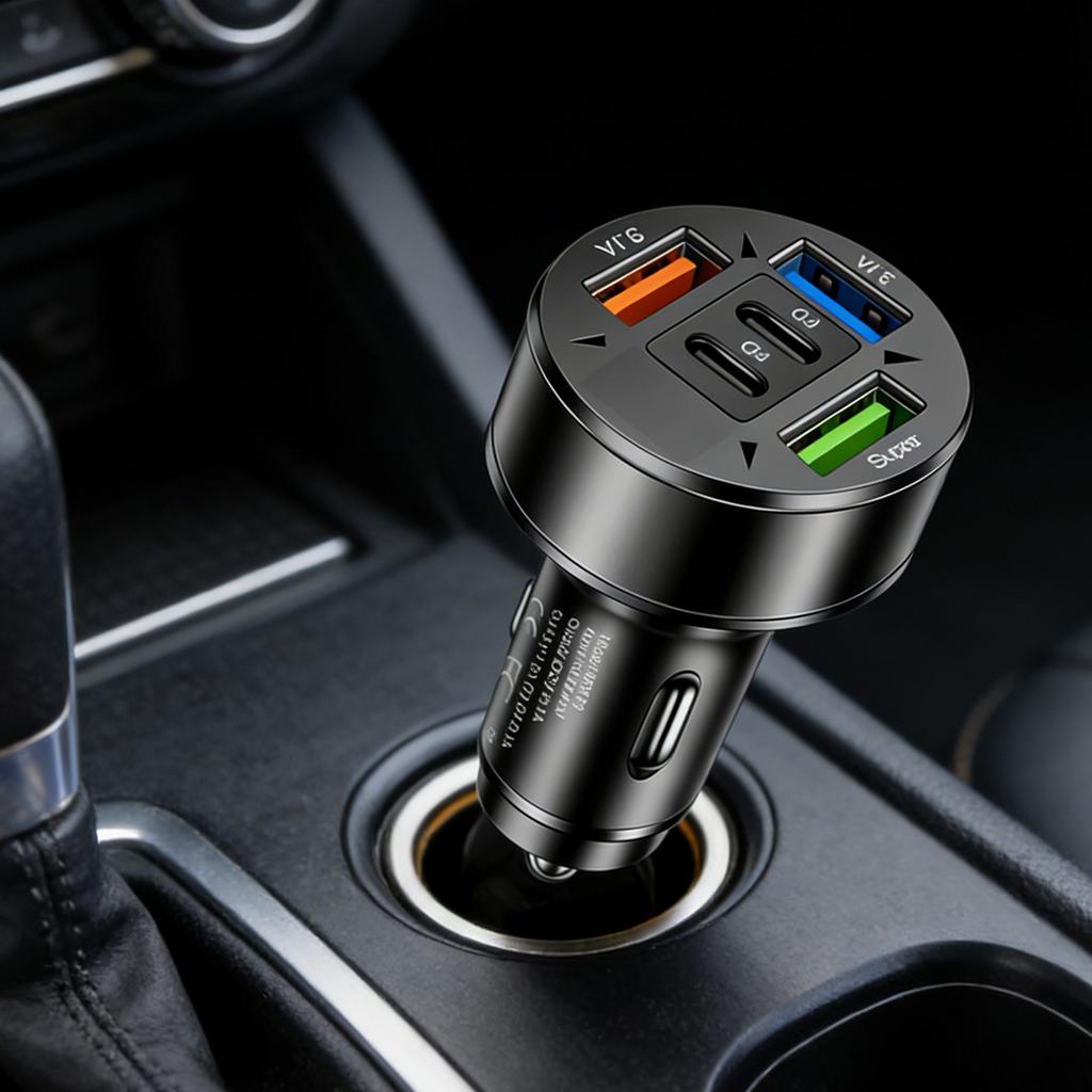 Многопортовые USB автомобильные зарядные устройства со светодиодным экраном, отображающие напряжение, быстрая зарядка для телефонов и электроники, адаптер питания