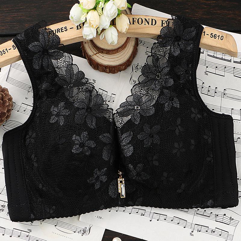 Large Size Women Ultra Thin Minimizer Brassiere Unpadded Underwire Gather Bra Sexy Lace Lingerie
