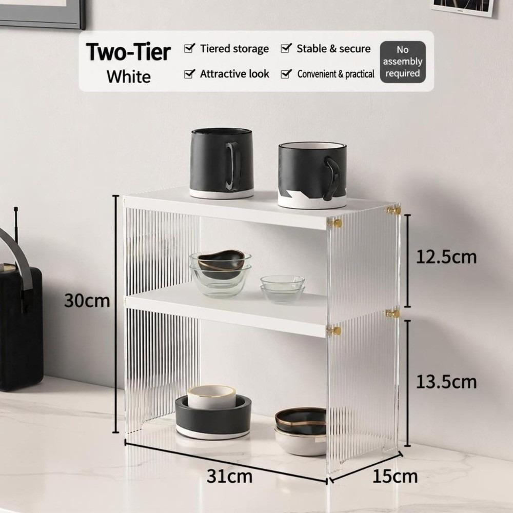Acrylic Cup Storage Rack Tabletop Teacup Display Shelf Tabletop Cup Storage Box  For Home Kitchen