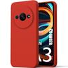 Защитный чехол - E.F.CONNECTION - для Xiaomi Redmi A3 - Жидкий силикон - Ультратонкий - Красный