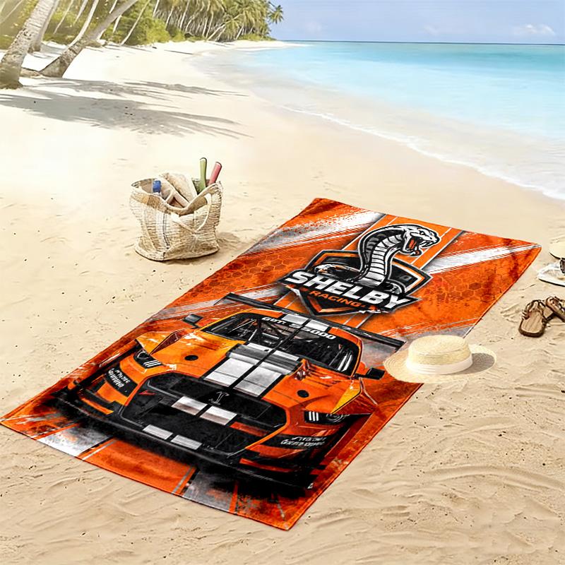 Shelby Racing Print Beach Towel, Large Soft Quick Dry Towel for Beach Camping Swimming