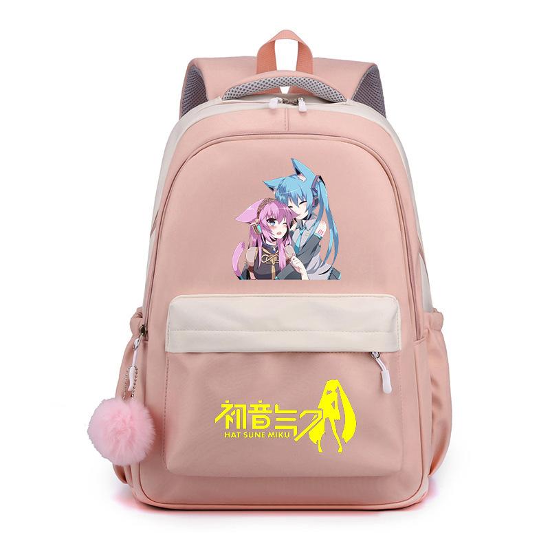 Аниме Периферийные товары Hatsune Future Школьный рюкзак Рюкзак Мультяшный рюкзак Конфетный цвет Большая вместимость Студенческий школьный рюкзак Канцелярские товары