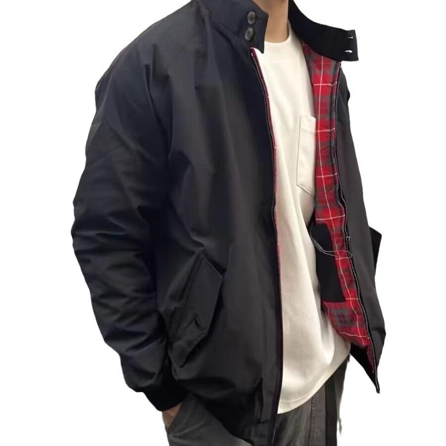 Мужская хаки куртка Harrington G9 Ретро Повседневная - Весна/Осень, Воротник-стойка, Ветрозащитная Мотоциклетная верхняя одежда