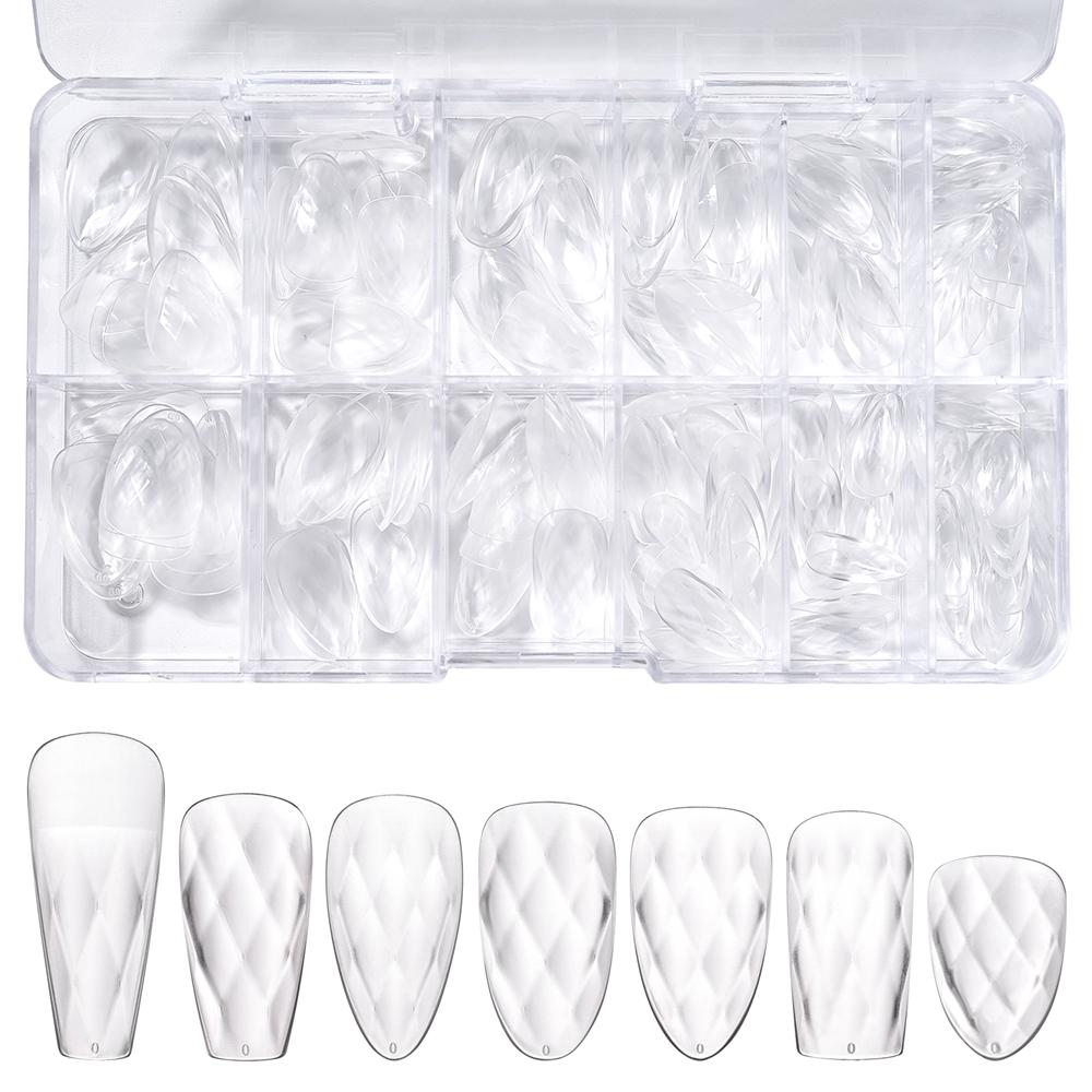 120/140 шт. 3D прозрачные алмазные накладные ногти миндальные балетные гробы прозрачные накладные ногти многоразовые полное покрытие акриловые типсы для самостоятельного изготовления