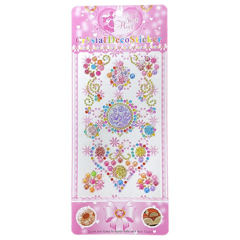 Heart-Shaped Crystal Stickers for Kids' Costume Party & Christmas Decorations - DIY 3D Diamond Stickers