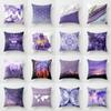 Living Room Office Nap Pillow Cover Nordic Sofa Cushion Cover Plush Pillow Cover Purple Pattern Cushion Cover