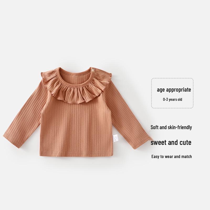 Стильная длиннорукавная базовая рубашка для девочек на осень/зиму - Теплый и универсальный топ