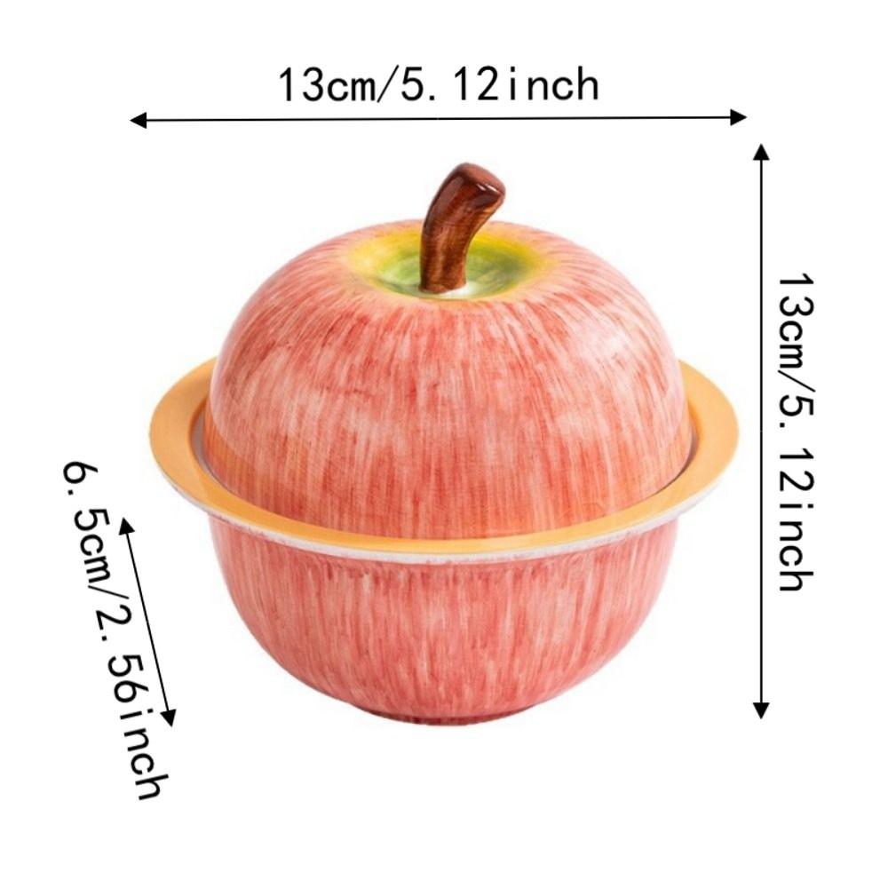 Creative Ceramic Saucepan with Lid Cute Food Fruit Bowl BPA Free Dessert Soup Bowl Tableware