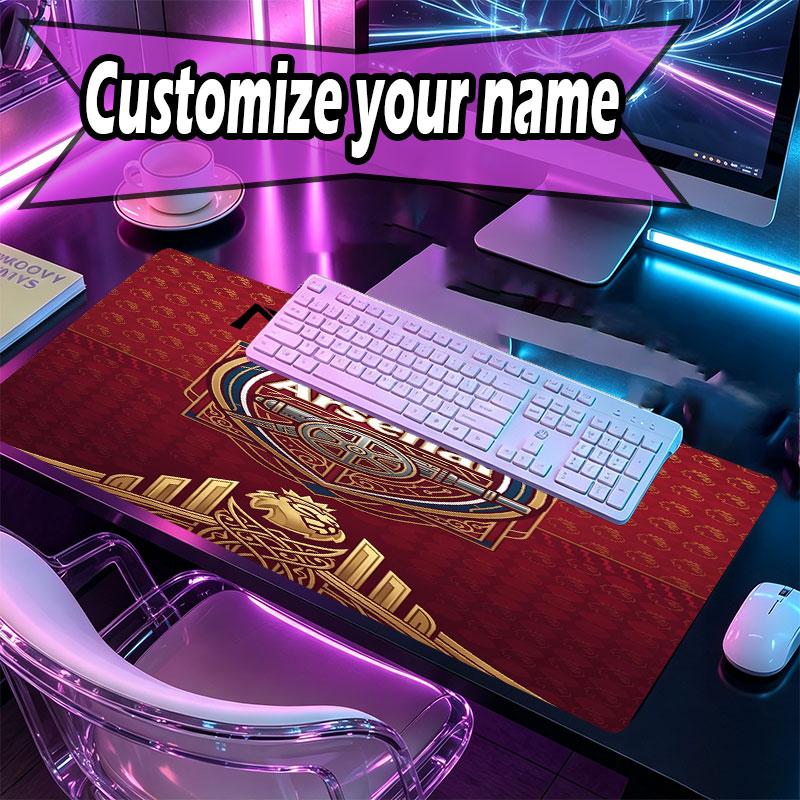 Custom Name Personalized Arsenal F.C Pattern Mousepad, Laptop PC Desk Mat, Decorative Desk Mat for Home Keyboard Pad Gift