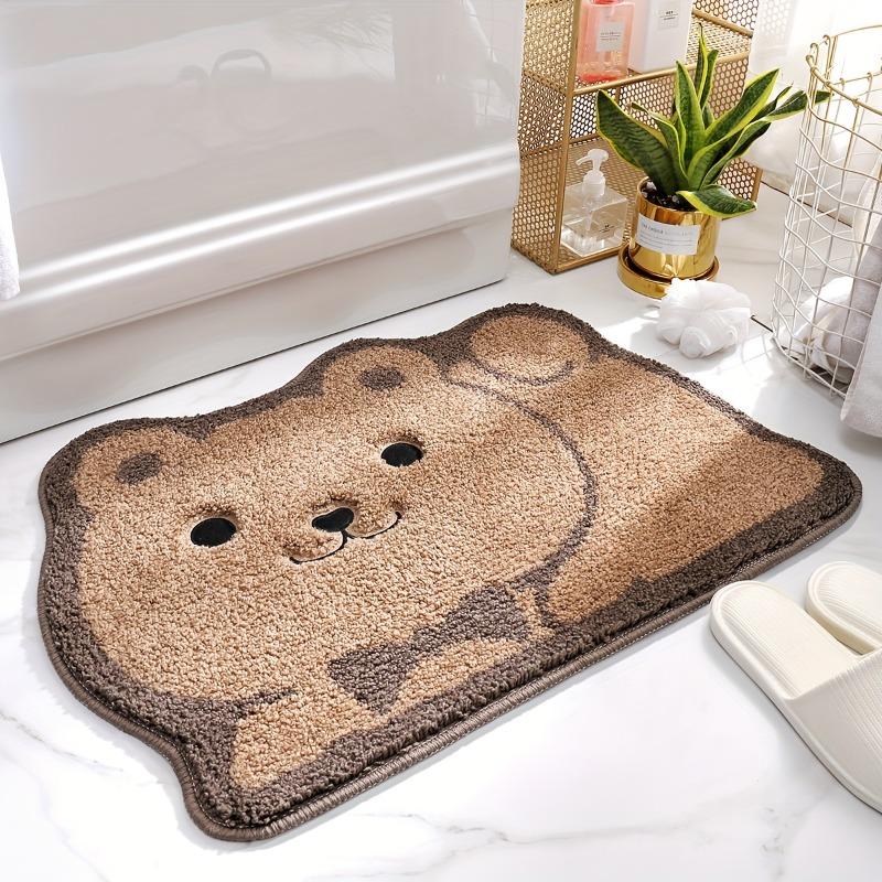 Коврик для ванной комнаты, 1 шт., очень мягкий впитывающий коврик для ванной премиум-класса, нескользящий удобный коврик для ванной с мультяшными животными для пола в ванной, ванной, душевой комнаты
