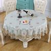 New Designer Round Table Cloth Embroidered Lace Tablecloth Waterproof European Dinner Coffee Table Covers Home Decoration