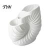 3 Compartments Desk Organizer 3D Printed Conch Toothbrush Holder, Sea Snail Artistic Pen Holder Stand, Desktop Storage Rack with Office Table