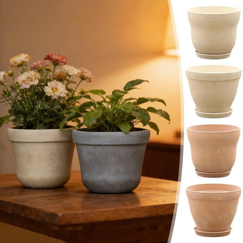 Flowerpots Plastic Plants Pots With Trays Garden Landscape Bonsai Pot Outdoor Rectangular Square Planter Flower Pot Home Decor