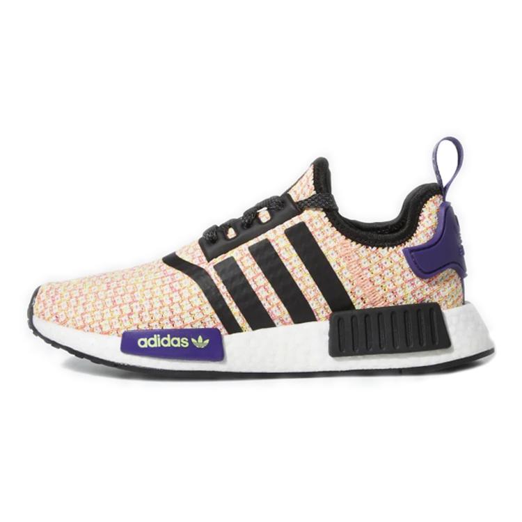 Adidas Originals NMD_R1 Cushioning Slip Resistant Abrasion Resistant Low top Sports Casual Shoes Pink Purple Teenagers EE4402
