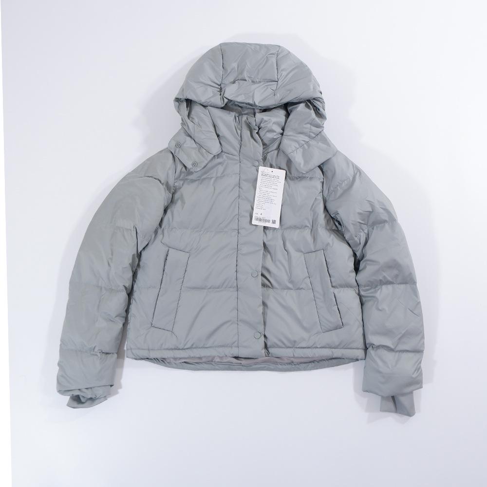 Куртка с капюшоном Lulu Short из утиного пуха, устойчивая к холоду: 4-сетчатый пуховик, съемный и теплый для фитнеса осенью/зимой