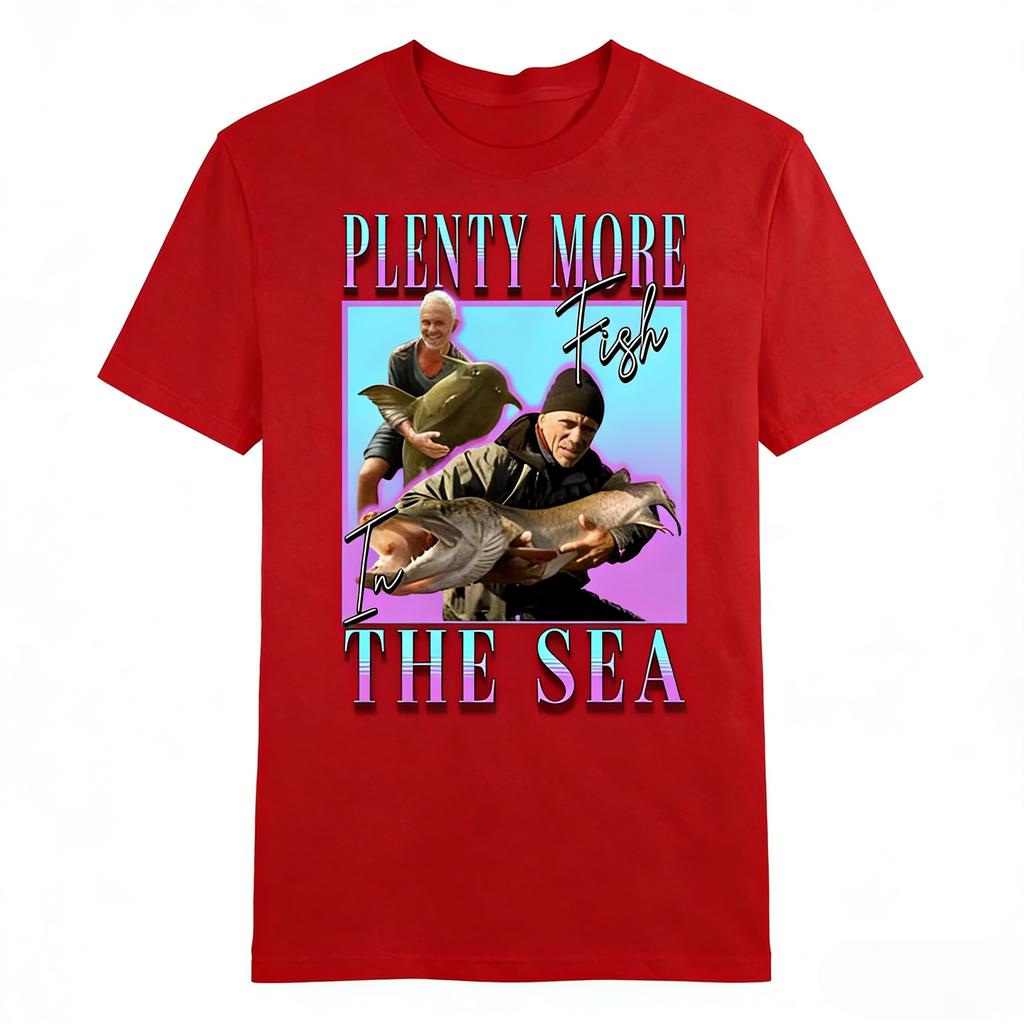 2026 River Monsters Homage T Shirt Plenty More Fish in The Sea Jeremy Wade Killer Catfish Fishing Homme Unisexs Clothing Summer