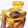 Citrine Glass Gold Ingot Ornament: Wedding Gift & Home Decoration