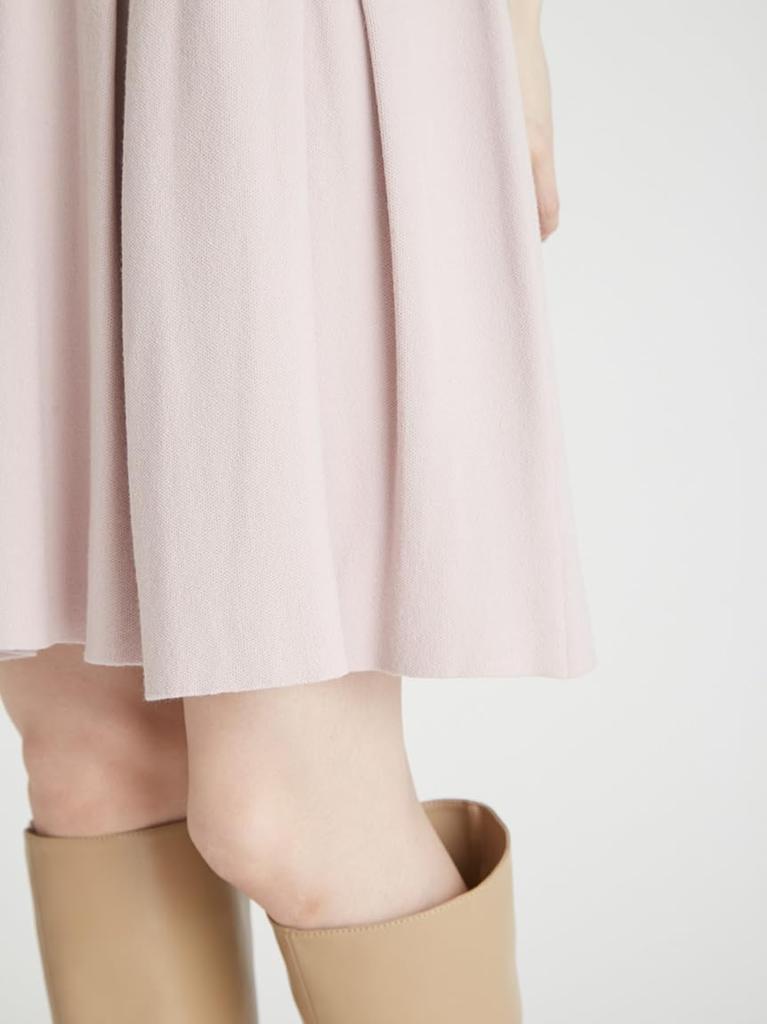 Плиссированное трикотажное платье CWNO254097LPNK36