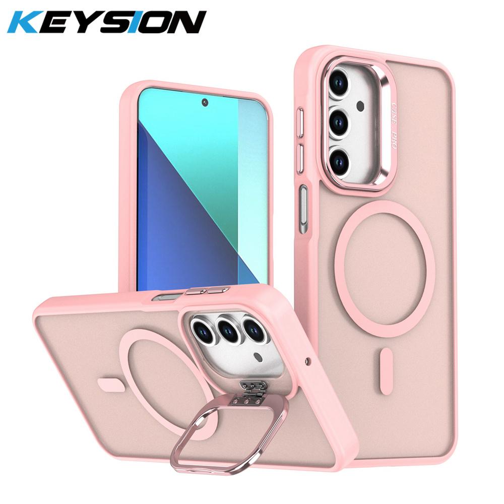KEYSION Чехол-подставка с магнитом для MagSafe для Samsung Galaxy A55 5G A35 A25 A15 A05S Матовый полупрозрачный ударопрочный чехол
