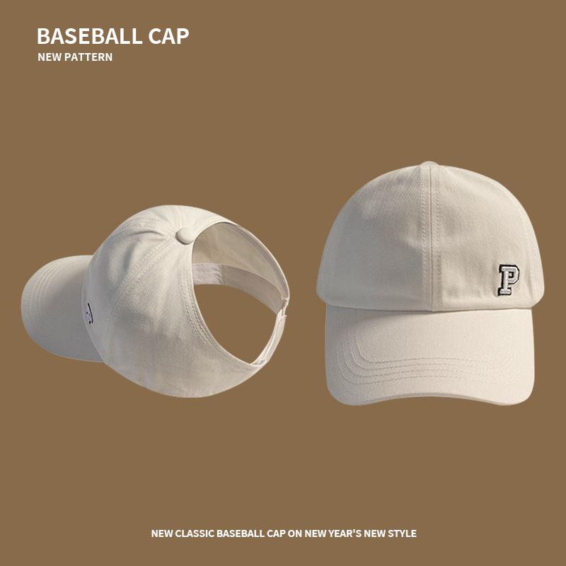 Women's trendy cap, suitable for ponytails, golf baseball cap, breathable sunshade cap with an open top for outdoor sports in all seasons