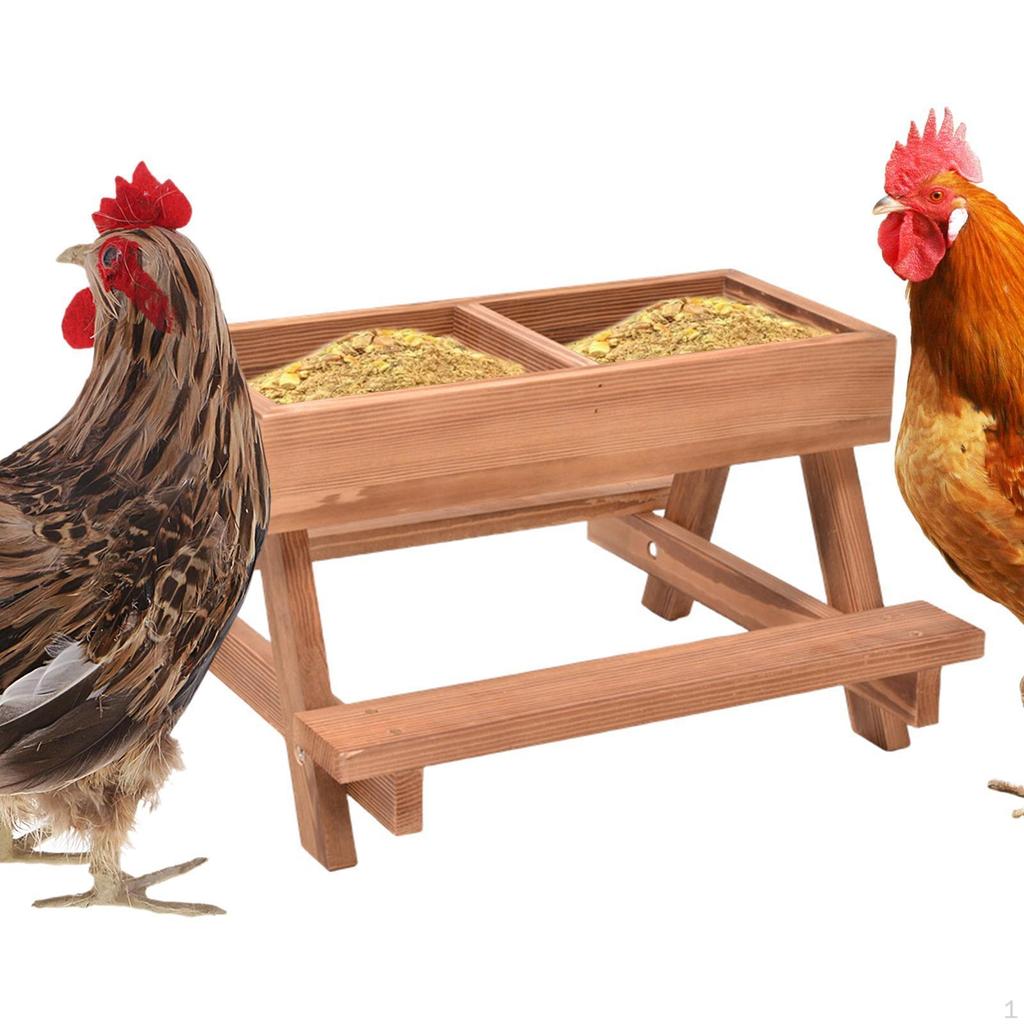 DIY Wooden Chicken Feeder Easy To Assemble Chipmunk Feeding Container Picnic Table No Waste