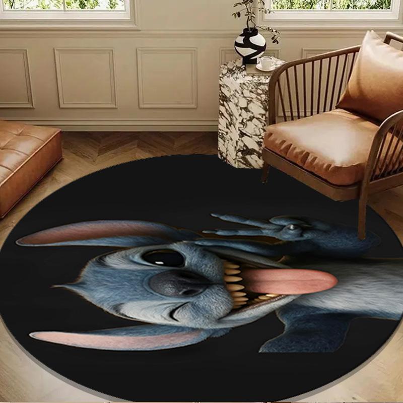 Energetic Alien Character Round Rug for Livingroom,Bedroom, Palyroom, Chair Rug, Area rug, Circle Carpet, Large Size Decor Fan Christmas gift