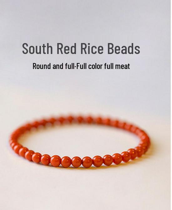 Нанхонг Агат Красная Нить Женский Простой Кристальный Браслет - Изысканный Нишевый Дизайн