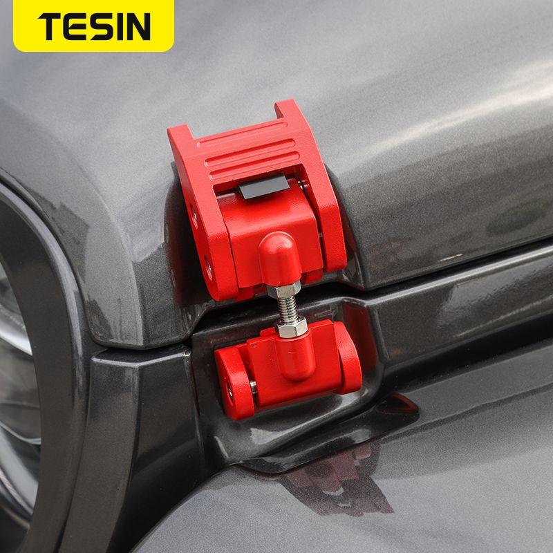 TESIN защелка капота автомобиля, замки, комплекты крышек для Jeep Wrangler JL Gladiator JT 2018 2022 2023