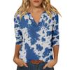 Women's T Shirt Tee Printed 3/4 Sleeve Daily Weekend Fashion Basic V Neck Regular Top