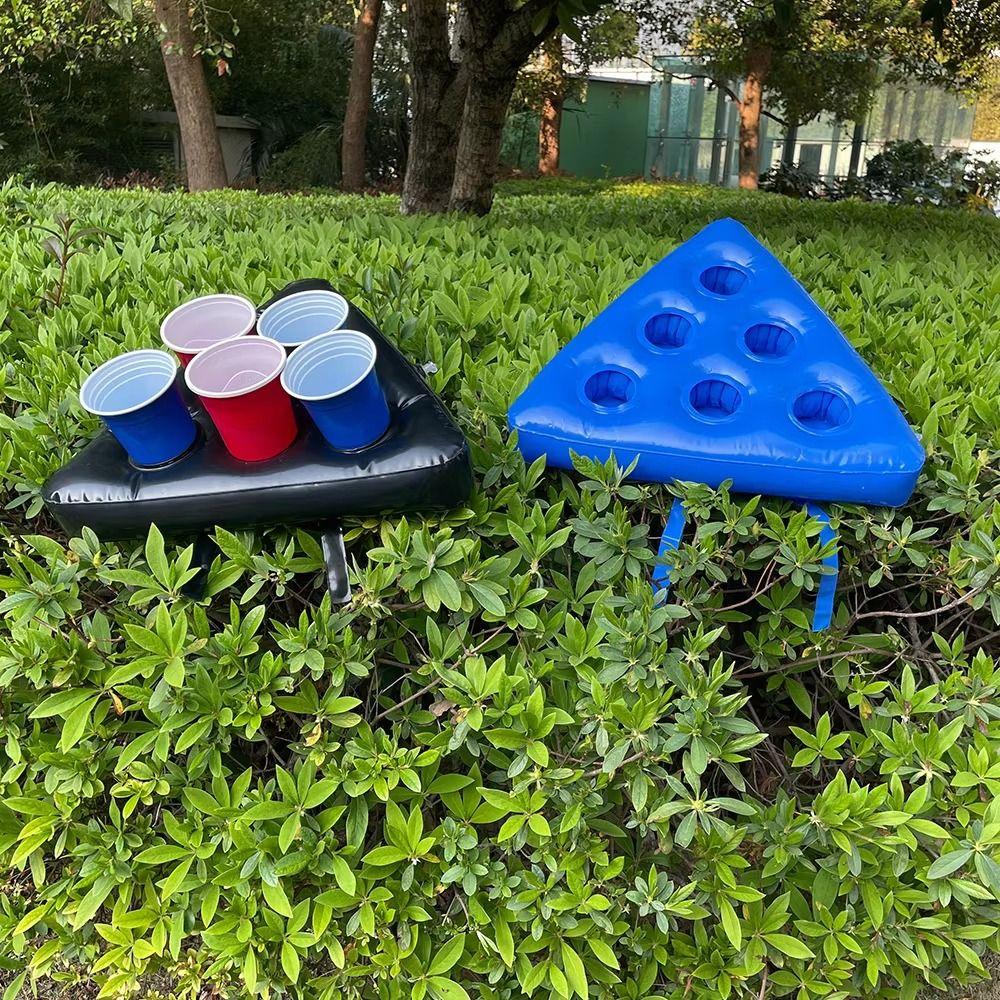 Triangle Cap Inflatable Pong Hat Premium PVC Beer Cup Holder Toss Game Hat Birthday Party