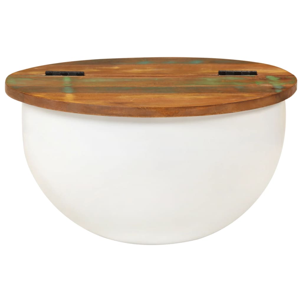 White Coffee Table 50 x 27 cm Solid Reclaimed Wood