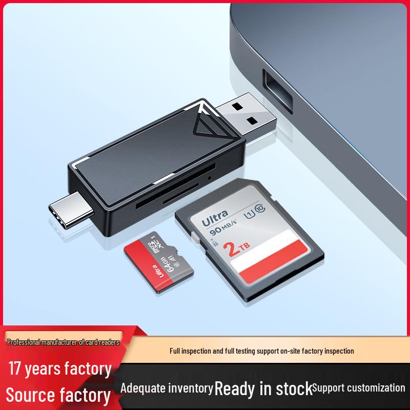 Высокоскоростной многофункциональный кард-ридер USB 2.0 для мобильных устройств, компьютеров и ноутбуков - Двойная совместимость с SD/TF