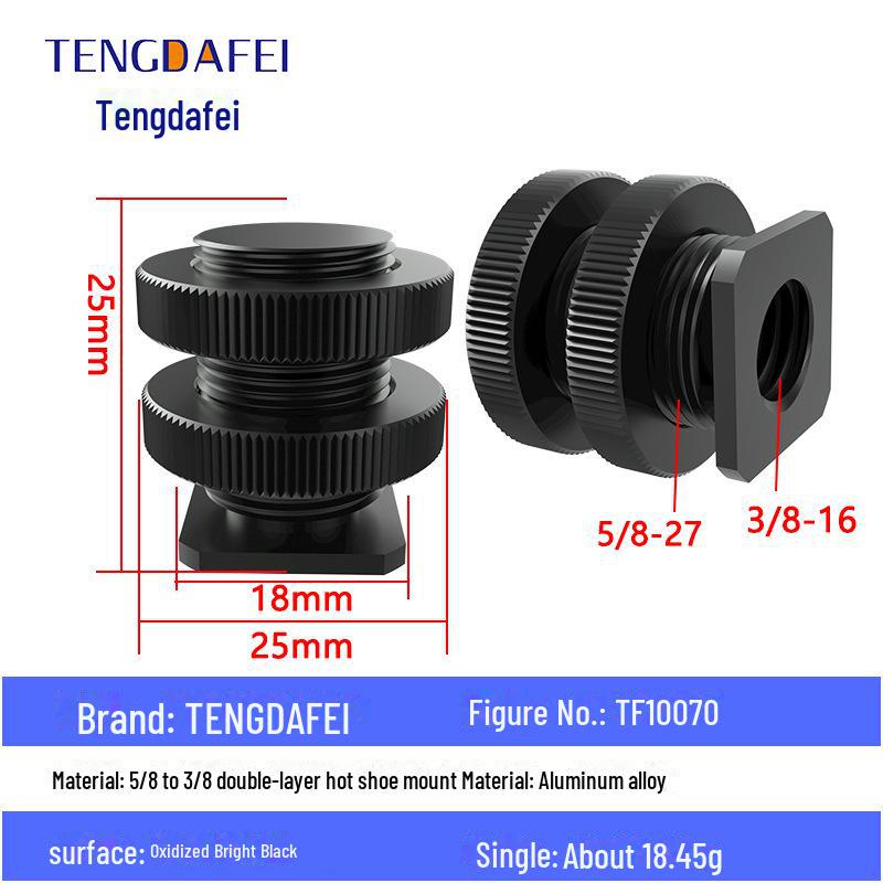 Адаптер для штатива с креплением на стойку для освещения и поворота камеры с резьбой 1/4" на 3/8" на M4/M5/M6/M8