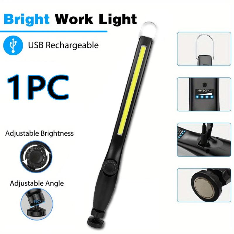 Многофункциональный COB фонарик с магнитом, перезаряжаемый по USB, светодиодный рабочий свет, бесступенчатая регулировка яркости, аварийный фонарь для ремонта автомобиля