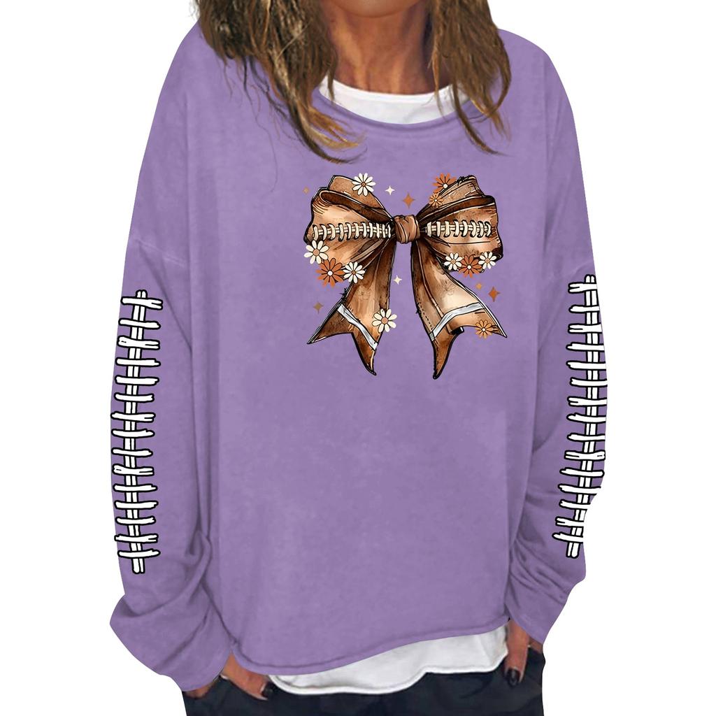 Женская модная повседневная толстовка с длинным рукавом и круглым вырезом с принтом