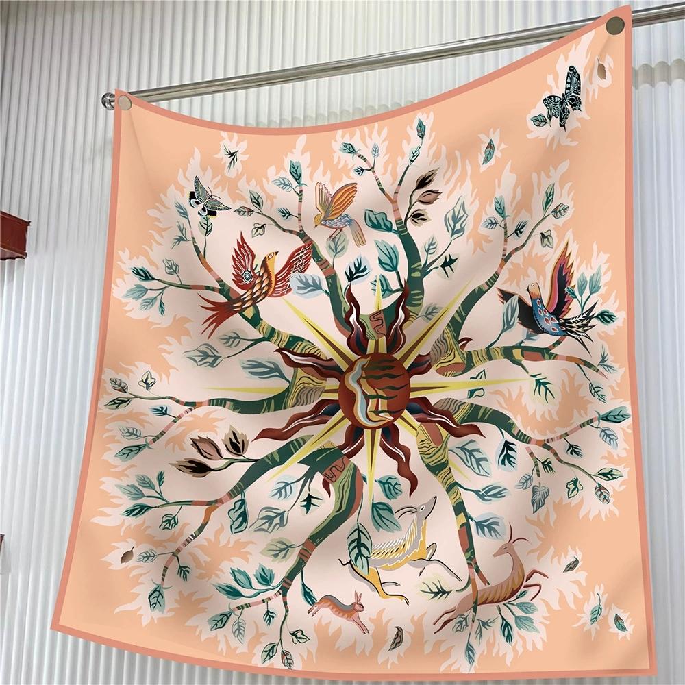 European 90CM Square Scarf Fashion Luxury Printed Twill Scarf Shawl Hijabs Bandana Foulard Neckerchief For Travelling